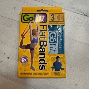 GoFit Exercise Resistance Flat Bands w/3 Resistances Light, Medium And Heavy NEW